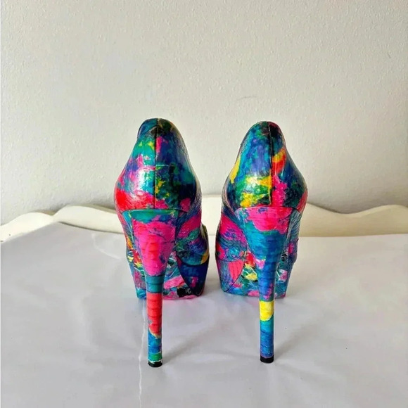Brian Atwood Multicolor Peep Toe Heels - Picture 5 of 8